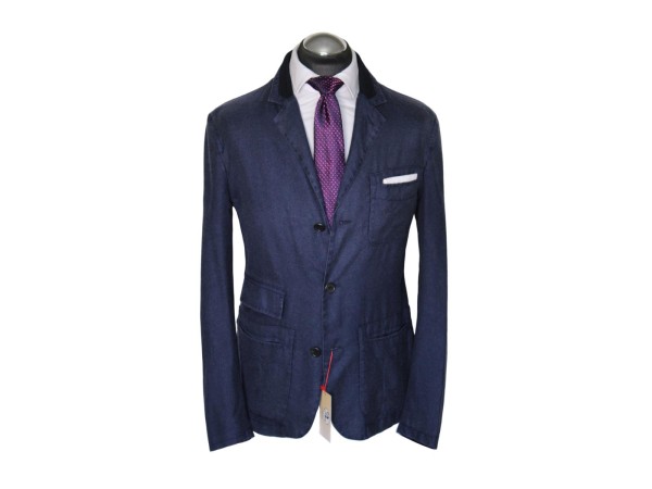 KITON Sakko Gr. 50 Jacke NEU Casual KASCHMIR & SEIDE Blau UNGEFÜTTERT ca. 7010 €