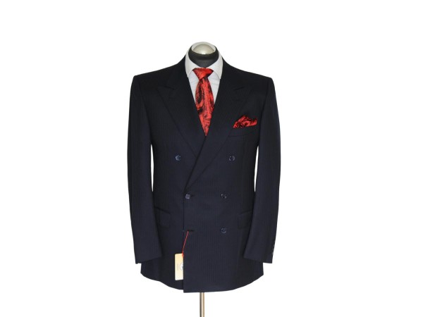 BRIONI Sakko Gr. 50 NEU Tiberio 21 Zweireiher Perlmutt Blau handmade NP: 4129€