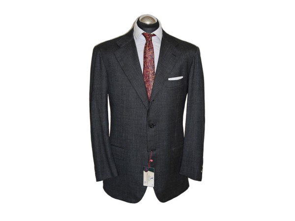 Kiton Anzug Gr. 52 Flanell Dunkelgrau surgeon cuffs 3roll2 POWER SUIT ca. 6890 €