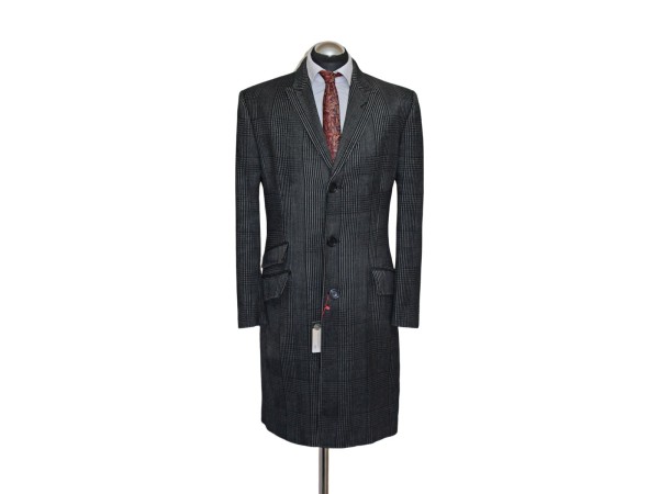 Versace Mantel Gr. 50 PEAK LAPEL Dunkelgrau zart Wolle Kaschmir RAR ca. 5380 €