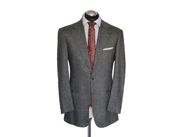 Brioni Sakko Gr. 50 Kaschmir Salz & Pfeffer 3roll2 Birdseye Grau RAR ca. 5829 €