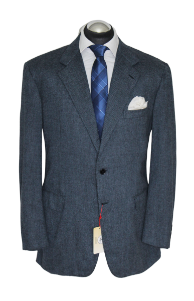Brioni Sakko Gr. 56 Kaschmir & Wolle 3roll2 Dunkelblau Blau handgenäht NP: 5139€