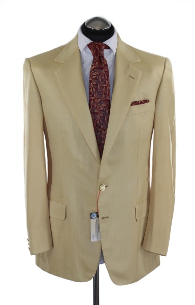 Brioni CLUB Sakko Gr. 50 GOLD Knöpfe SEIDE Wolle Beige Gelb 2-Knopf NP: 5839 €