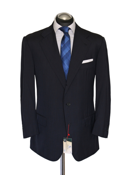 KITON Sakko Gr. 52 surgeon cuffs 150’s Stahlblau 3roll2 handgenäht Blau NP:4599€