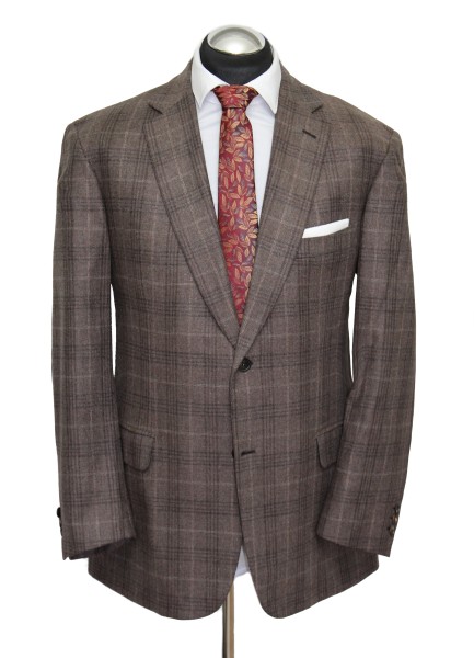 BRIONI Sakko Gr. 54 NEU Braun KASCHMIR Schurwolle handmade Glencheck NP: 5139€