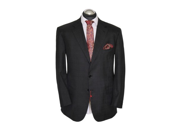 Brioni Sakko Gr. 26 (52 Kurz) Super 150's 3roll2 Grau Schurwolle rar NP: 5429 €