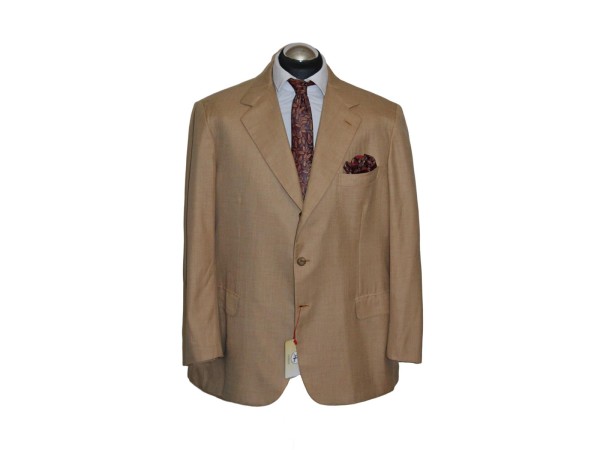 BRIONI Sakko Gr. 56 KASCHMIR 3roll2 SEIDE Beige Sandbeige ZART rar ca. 6650 €