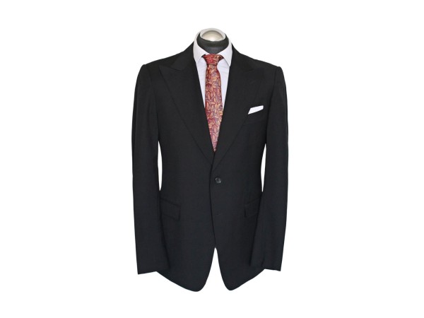 GUCCI Anzug Gr. 50 (TOM FORD) steigendes Revers SCHWARZ PEAK Lapel NP: 5150 €