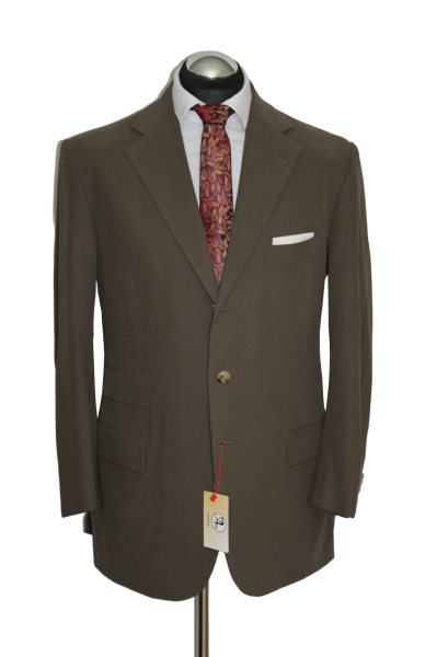 Cesare Attolini Anzug Gr. 52 Taupe surgeon cuffs Baumwolle Braun RAR ca. 6200 €