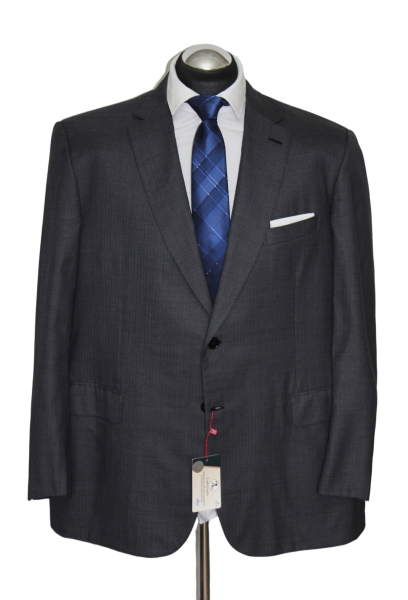 Brioni Sakko Gr. 58 SEIDE Wolle 2-Knopf surgeon cuffs Grau Aktuell NP: 5639 €