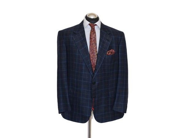 Brioni Sakko Gr. 56 Seide Leinen 3roll2 Dunkelblau Wolle handmade Neuw ca. 6329€