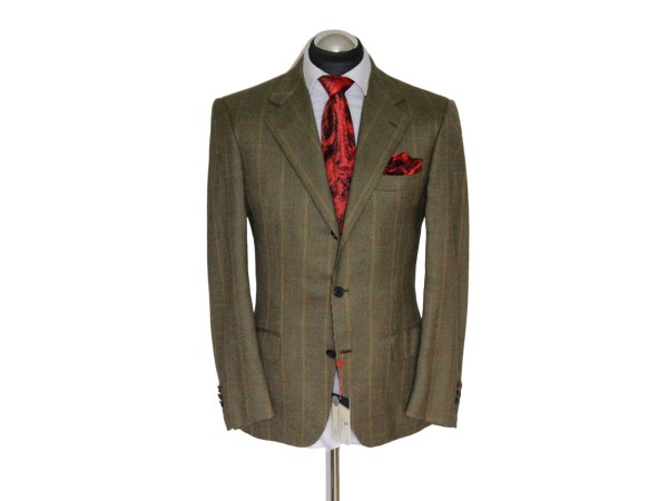 Brioni Sakko Gr. 48 Kaschmir 3roll2 Grün Braun SURGEON CUFFS handmade NP: 6129 €
