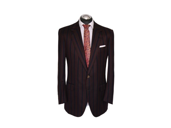 Brioni Sakko Gr. 50 Flanell Rot Club Gold 2-Knopf Halbgefüttert Blau ca. 6329 €