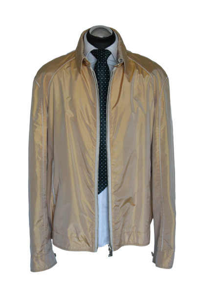 BRIONI Millionaire's Jacket Gr. 60 PURE SEIDE! LEDER Jacke GOLD GELB NP: 11829 €