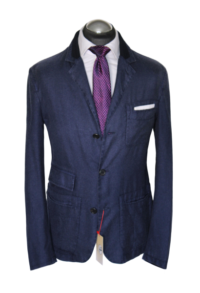 KITON Sakko Gr. 50 Jacke NEU Casual KASCHMIR & SEIDE Blau UNGEFÜTTERT ca. 7010 €