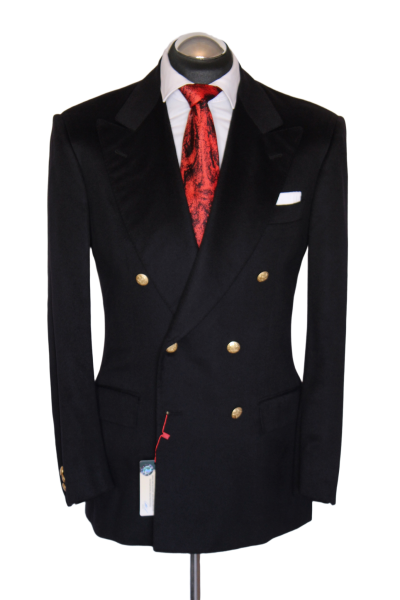 Kiton Kaschmir CLUB Sakko Gr. 48 Gold-Knöpfe Peak Lapel Blazer RAR Blau NP:8329€