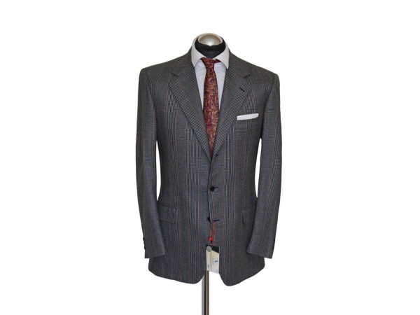 BRIONI Sakko Gr. 50 NEU 3roll2 Grau Kupfer Glencheck Palatino handmade ca. 5329€