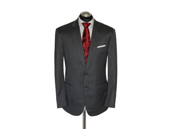 Brioni Sakko Gr. 52 Seide surgeon cuffs 2-Knopf Wolle handmade Grau NP: 5829 €