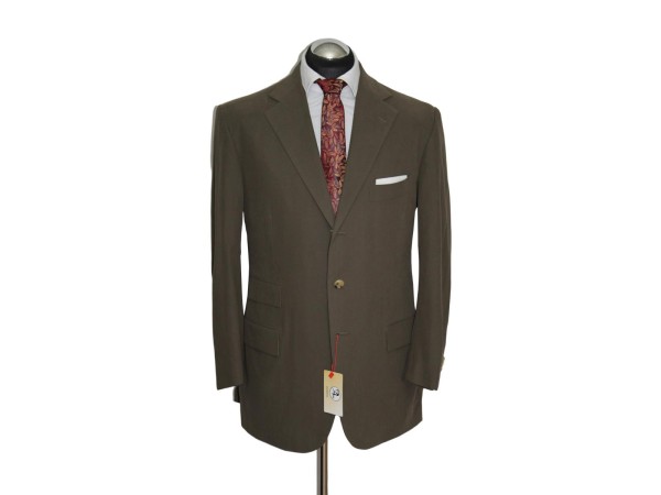 Cesare Attolini Anzug Gr. 52 Taupe surgeon cuffs Baumwolle Braun RAR ca. 6200 €