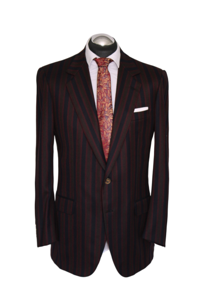 Brioni Sakko Gr. 50 Flanell Rot Club Gold 2-Knopf Halbgefüttert Blau ca. 6329 €