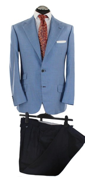 Brioni Anzug Gr. 25 (50 kurz) Kombi POWER SUIT handmade Blau Strappato NP: 5590€