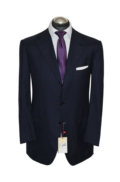 Kiton Anzug Gr. 52 FLANELL 180'S blanc blu surgeon cuffs 3roll2 Blau ca. 7829 €