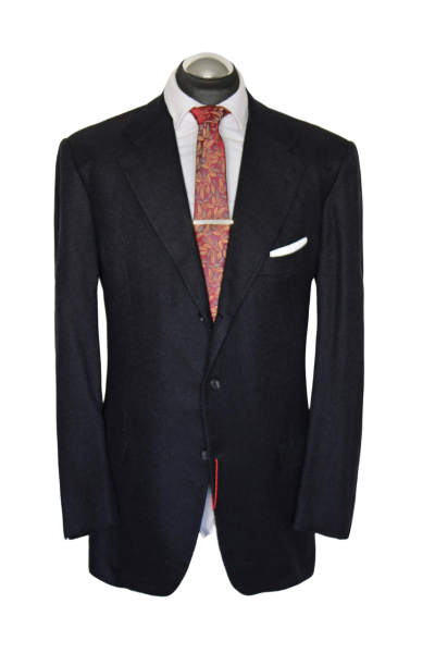 Kiton Sakko Gr. 106 (54 Lang) pures KASCHMIR 3roll2 Dunkelblau Blau NP: 6529 €