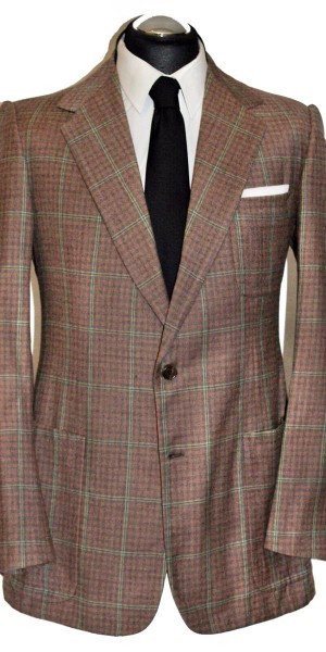 DIMITRI handmade Anzug Gr. 50 handgenäht durchknöpfbare Manschetten Braun/Orange