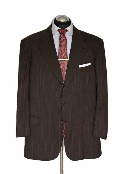 Brioni Anzug Gr. 58 Braun 3roll2 POWER SUIT luftige Schurwolle handmade NP:6890€