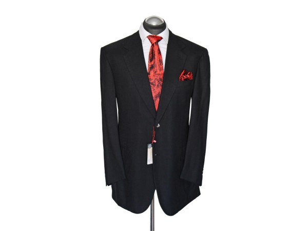 Brioni Club Sakko Gr. 56 Schwarz 2-Knopf Hopsack luftig Metall SURGEON NP: 6129€