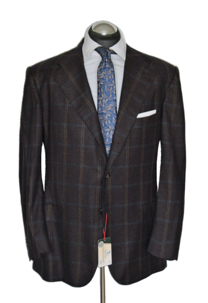 Kiton Sakko Gr. 54 Kaschmir 3roll2 Braun Trüffel handgenäht Neuw. Blau ca. 7629€