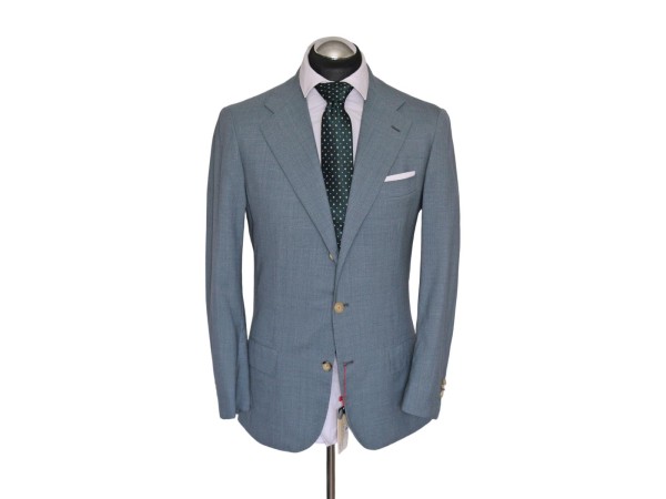 KITON Sakko Gr. 48 Glencheck surgeon cuffs Blau 3roll2 Grün handgenäht ca. 4599€