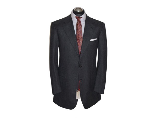 Brioni Sakko Gr. 106 (54 Lang) PURE ESCORIAL FLANELL 3roll2 Grau hand ca. 6129 €