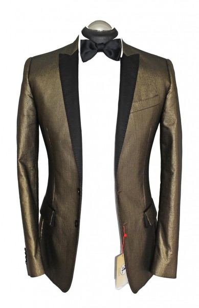 Dolce &amp; Gabbana GOLD Sakko Gr. 46 SEIDE steigendes Revers Smoking rar NP: 3450 €