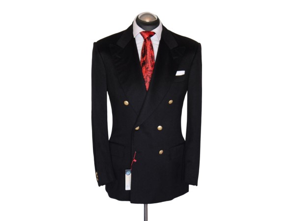Kiton Kaschmir CLUB Sakko Gr. 48 Gold-Knöpfe Peak Lapel Blazer RAR Blau NP:8329€
