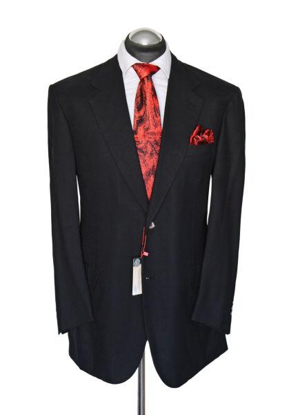 Brioni Club Sakko Gr. 56 Schwarz 2-Knopf Hopsack luftig Metall SURGEON NP: 6129€