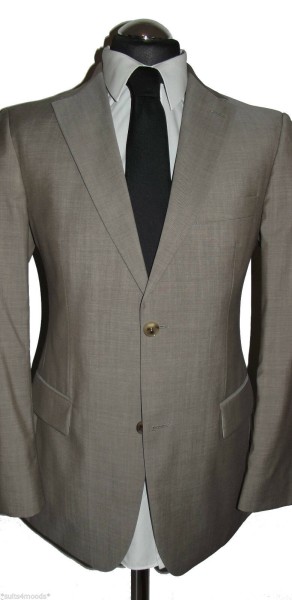 HUGO BOSS Anzug Gr. 48 Pasolini/Movie Braun Grau Beige 2Knopf Schurwolle NP:549€