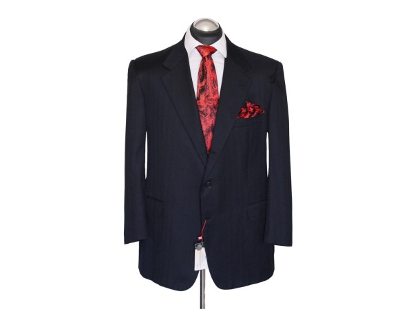 Brioni Anzug Gr. 27 (54 kurz) Dunkelblau Bordeaux handmade Strappato NP: 5590 €