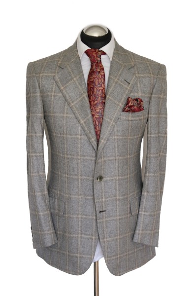 Brioni Sakko Gr. 50 Grau KASCHMIR 3roll2 handgenäht Braun handmade top NP: 5329€