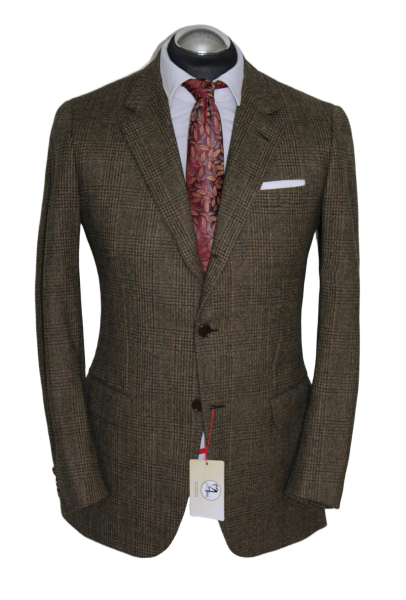 Brioni Anzug Gr. 46 Schurwolle 3roll2 Tweed Braun handgenäht Grün RAR ca. 7829 €