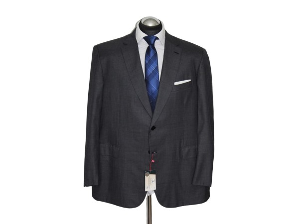 Brioni Sakko Gr. 58 SEIDE Wolle 2-Knopf surgeon cuffs Grau Aktuell NP: 5639 €