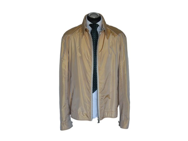 BRIONI Millionaire's Jacket Gr. 60 PURE SEIDE! LEDER Jacke GOLD GELB NP: 11829 €