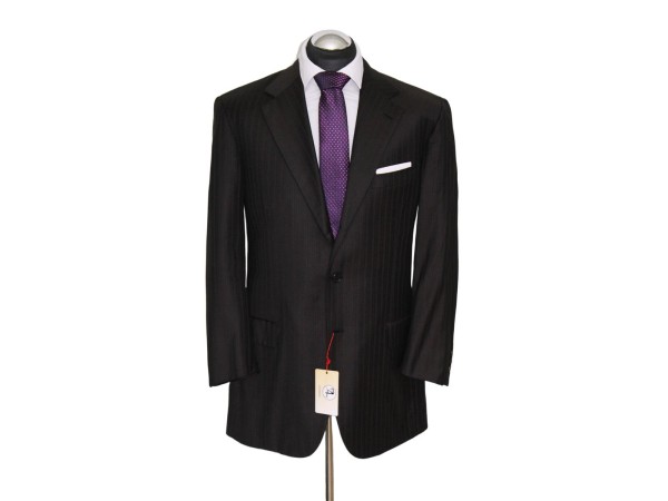 Brioni Sakko Gr. 52 zarte Schurwolle Glanz 3roll2 Dunkelbraun handmade NP: 3829€