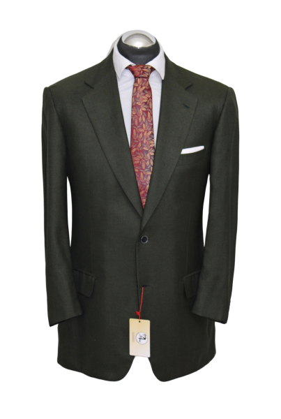 BRIONI Sakko Gr. 52 SEIDE & KASCHMIR Dunkelgrün 2-Knopf Grün Zart RAR ca. 6650 €